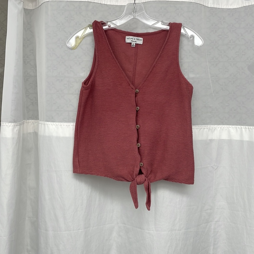 Madewell Texture & Thread XS Dusty Rose Sleeveless Tank - Picture 7 of 7